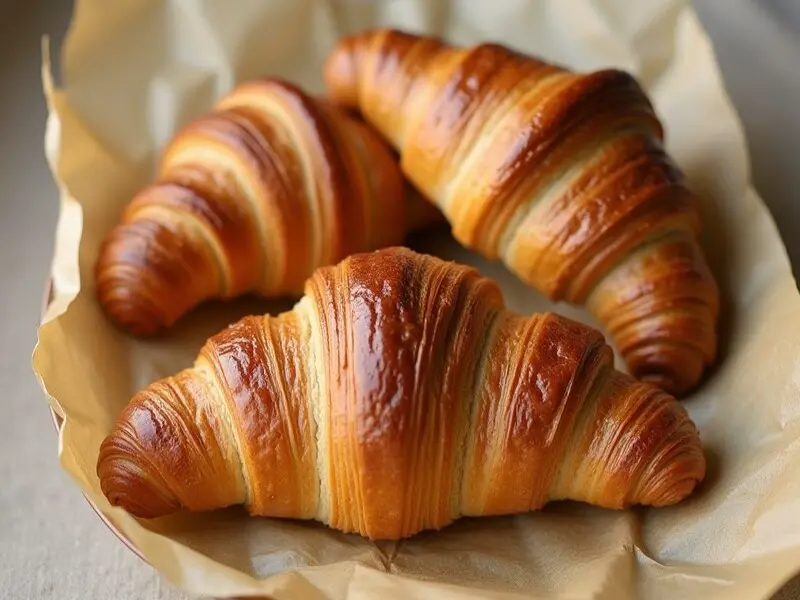 круассаны на тарелке