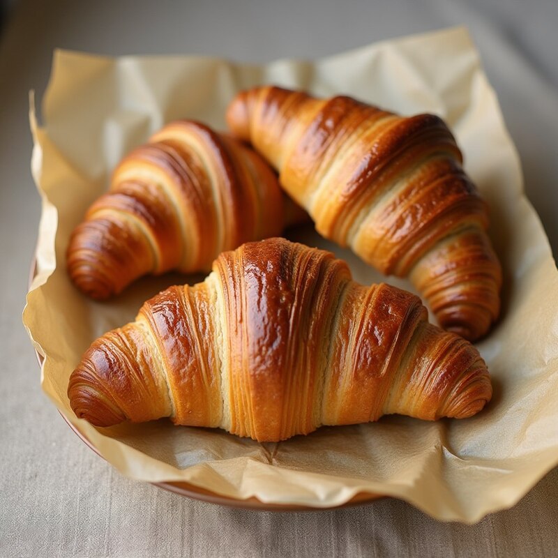 круассаны на тарелке